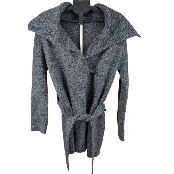 Women's Retro Cardigan Sweater Small Belted Acrylic Wool Alpaca Button w Shank - Picture 1 of 10